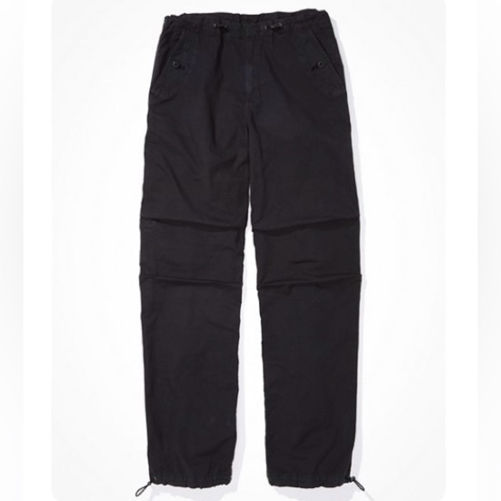 Black AE Snappy Stretch Low-Rise Parachute Pant